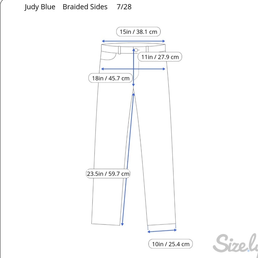 Judy Blue Wide Leg Crop Jeans Women’s 7/28 Medium Wash Braided Side 30x23.5 - Picture 14 of 14